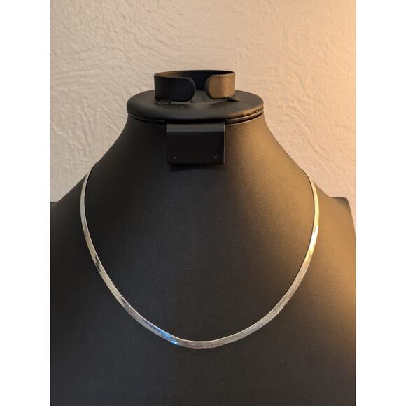 925 Sterling Silver High Shine 1/8" Wide Herringbone Chain 20.5" Necklace - Picture 6 of 7